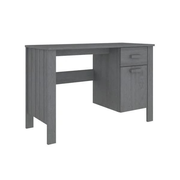 Bureau Gris Foncé Pin Moderne 1 Tiroir 1 Placard Bureau de Travail Informatique