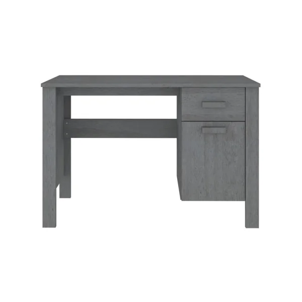 Bureau Gris Foncé Pin Moderne 1 Tiroir 1 Placard Bureau de Travail Informatique