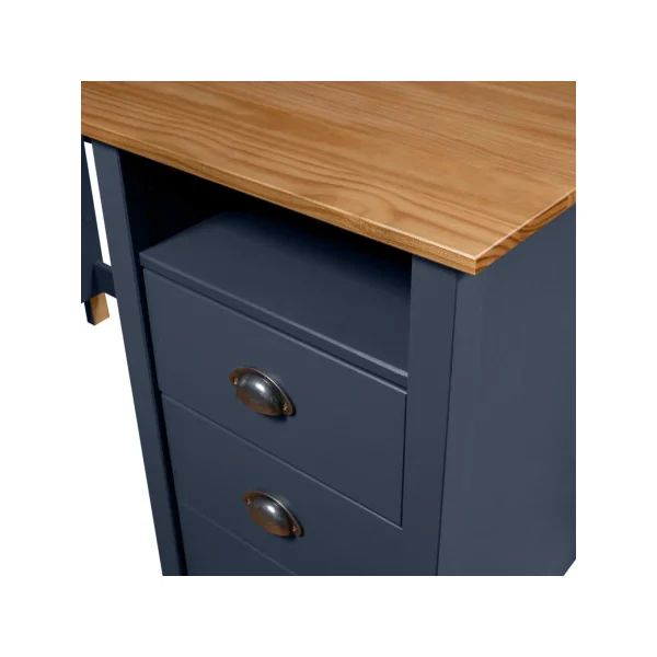 Bureau Gris Pin Massif 3 Tiroirs 1 Placard Bureau de Travail Informatique