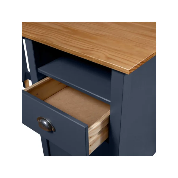 Bureau Gris Pin Massif 3 Tiroirs 1 Placard Bureau de Travail Informatique