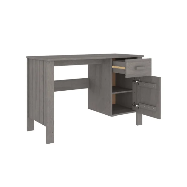 Bureau Gris Pin Moderne 1 Tiroir 1 Placard Bureau de Travail Informatique