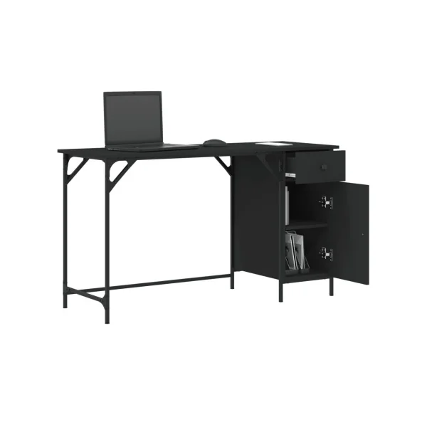 Bureau Industriel Noir Caisson Réversible Bureau 1 Tiroir 1 Placard Bureau Informatique