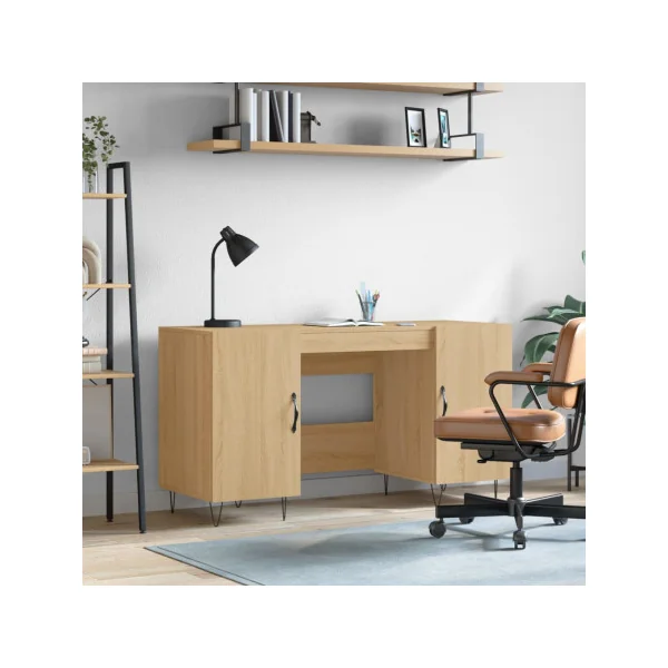 Bureau Pied Epingle Chêne 2 Placards Bureau Informatique Spacieux