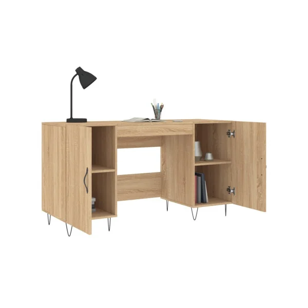 Bureau Pied Epingle Chêne 2 Placards Bureau Informatique Spacieux