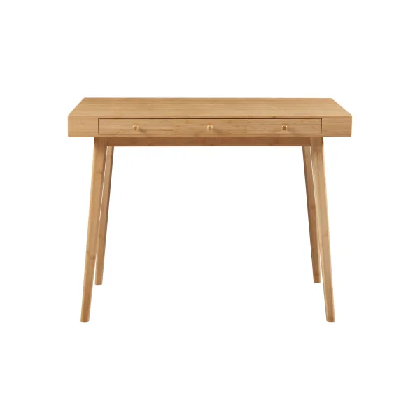Bureau Vintage en Bambou 3 Tiroirs Table de Travail en Bambou Console d'Entrée en Bambou