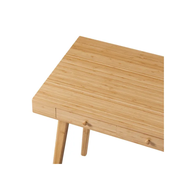 Bureau Vintage en Bambou 3 Tiroirs Table de Travail en Bambou Console d'Entrée en Bambou