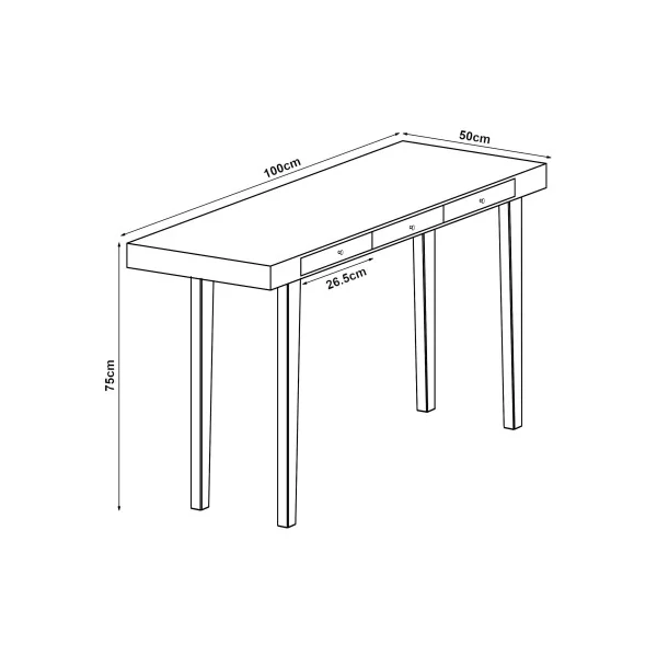Bureau Vintage en Bambou 3 Tiroirs Table de Travail en Bambou Console d'Entrée en Bambou