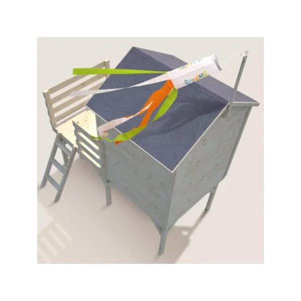 Cabane Enfant de Jardin Pilotis avec Toboggan Maisonnette pour Enfant Maisonnette avec Terrasse