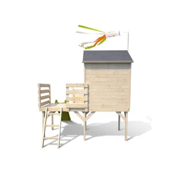 Cabane Enfant de Jardin Pilotis avec Toboggan Maisonnette pour Enfant Maisonnette avec Terrasse