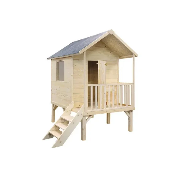 Cabane Enfant de Jardin sur Pilotis Maisonnette pour Enfant en Epicéa Maisonnette avec Terrasse Maison Enfant Extérieure