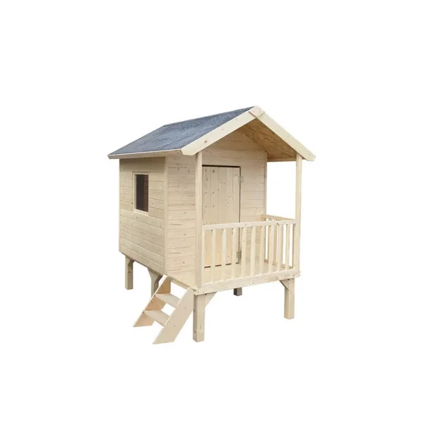 Cabane Enfant de Jardin sur Pilotis Maisonnette pour Enfant en Epicéa Maisonnette avec Terrasse Maison Enfant Extérieure