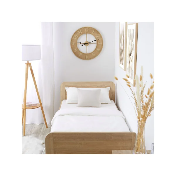 Cadre de Lit Aspect Chêne 90x200 cm Lit Enfant Robuste