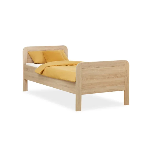 Cadre de Lit Aspect Chêne 90x200 cm Lit Enfant Robuste