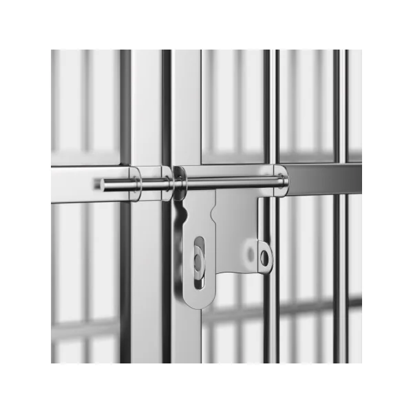 Cage Chien 125x90x84 cm Inox Cage Pliante Cage Chat Pliante Mobile en INOX