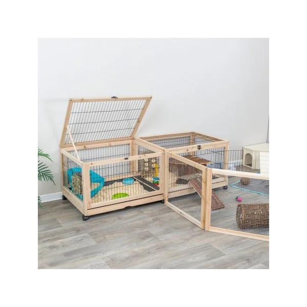 Cage Lapin 150 cm Clapier pour Cochon d’Inde Maille robuste
