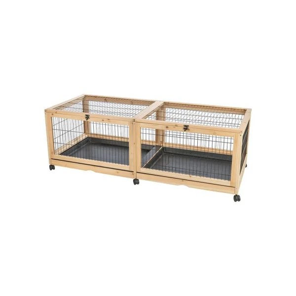 Cage Lapin 150 cm Clapier pour Cochon d’Inde Maille robuste