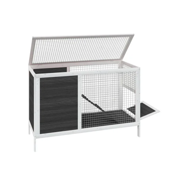 Cage Lapin Grise Pin Massif Cage Cochon d'Inde Clapier Lapin