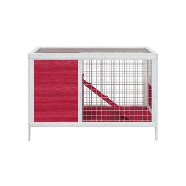 Cage Lapin Rouge Pin Massif Cage Cochon d'Inde Clapier Lapin