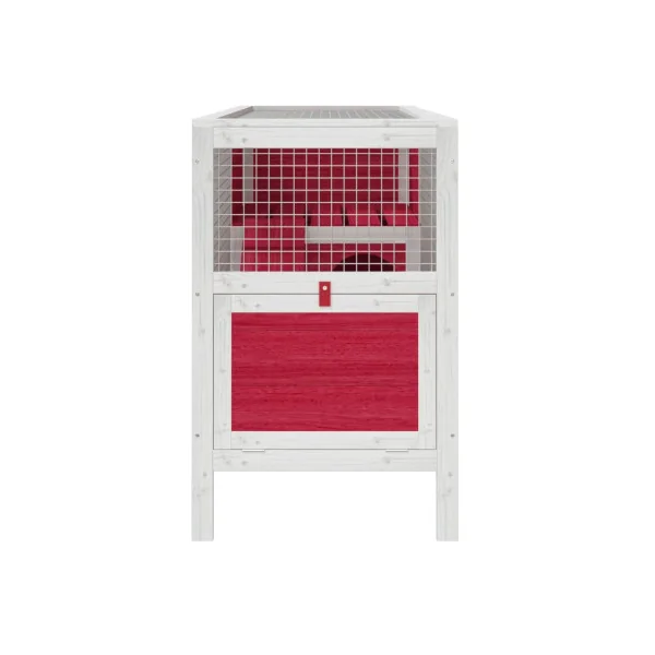 Cage Lapin Rouge Pin Massif Cage Cochon d'Inde Clapier Lapin