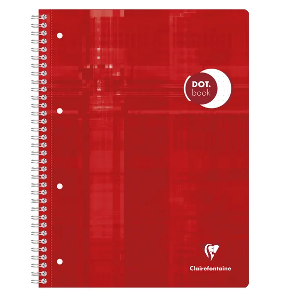 Cahier Dot book reliure intégrale A4+ 160 pages détachables-perforées 4 trous-petits carreaux