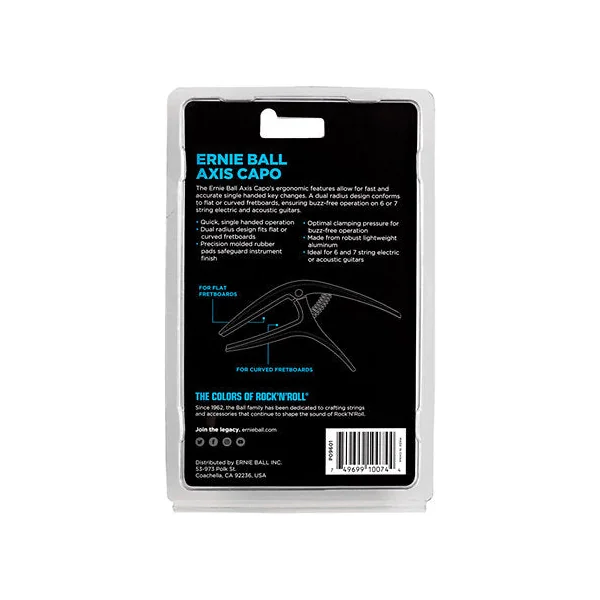 Capodastre Ernie Ball Axis 9601 Silver pour Guitare