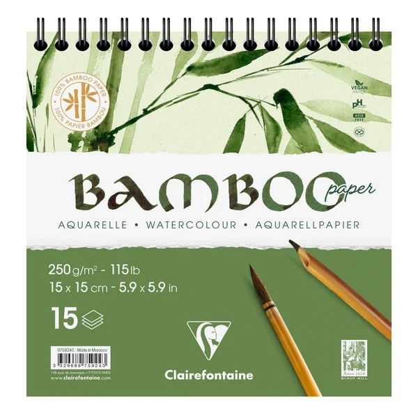 Carnet aquarelle Bamboo 250g/m² spiralé