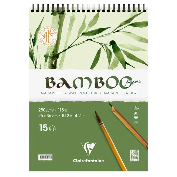 Carnet aquarelle Bamboo 250g/m² spiralé