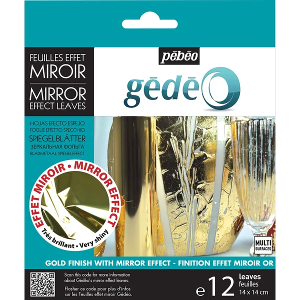 Carnet de 12 feuilles effet miroir or