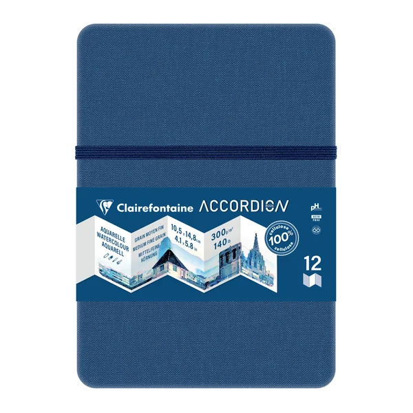 Carnet de voyage aquarelle Accordion