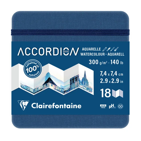 Carnet de voyage aquarelle Accordion