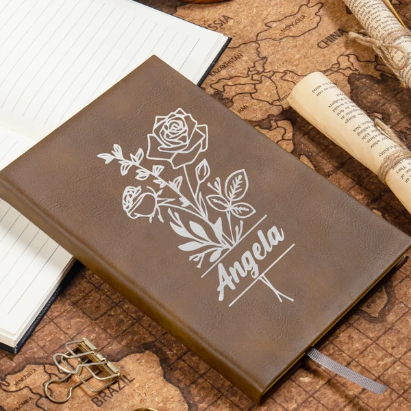 Carnet en PU laserisable, de brun à argent