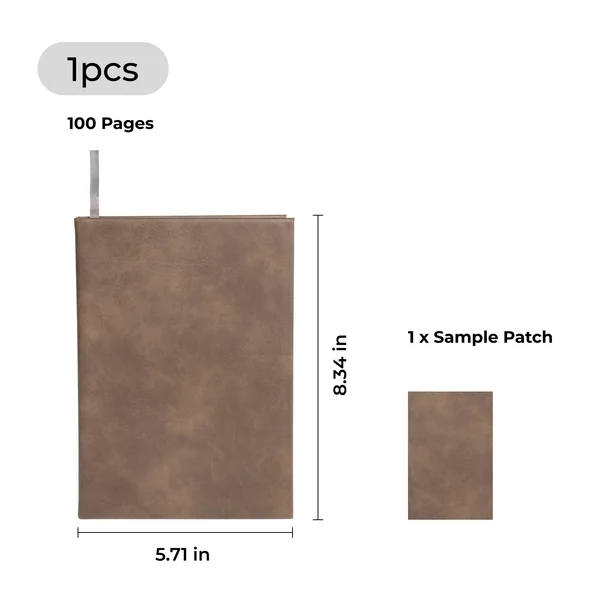 Carnet en PU laserisable, de brun à argent