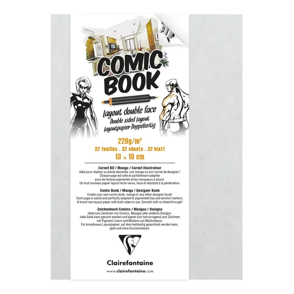 Carnet papier comic book 32 feuilles