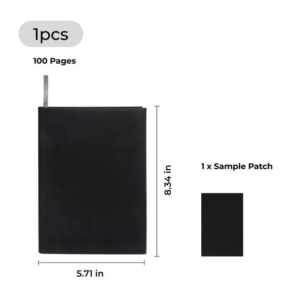 Carnet PU gravable noir à argenté