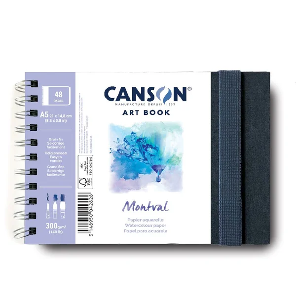 Carnet spirales Montval A5 24 Feuilles 300g Paysage petit côté