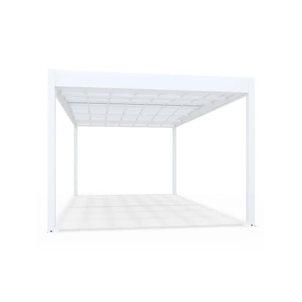 Carport 16,59m² Carport en Aluminium Blanc Toit en polycarbonate Fabrication en France
