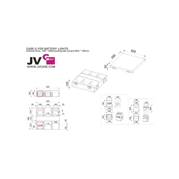 CASE-3 JV-CASE - Flightcase pour 6 Akkulite IP
