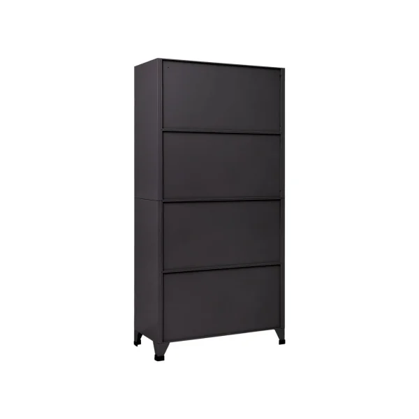 Casier en Métal Vestiaire Professionnel Armoire en Acier x18 cases Blanc et Anthracite