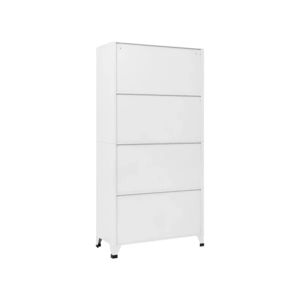 Casier en Métal Vestiaire Professionnel Armoire en Acier x18 cases Blanc