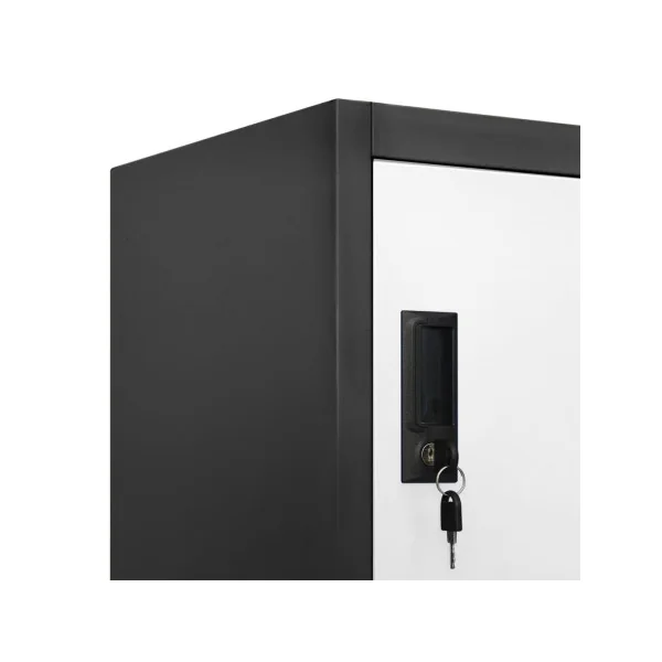 Casier en Métal Vestiaire Professionnel Armoire en Acier x9 cases Blanc et Anthracite
