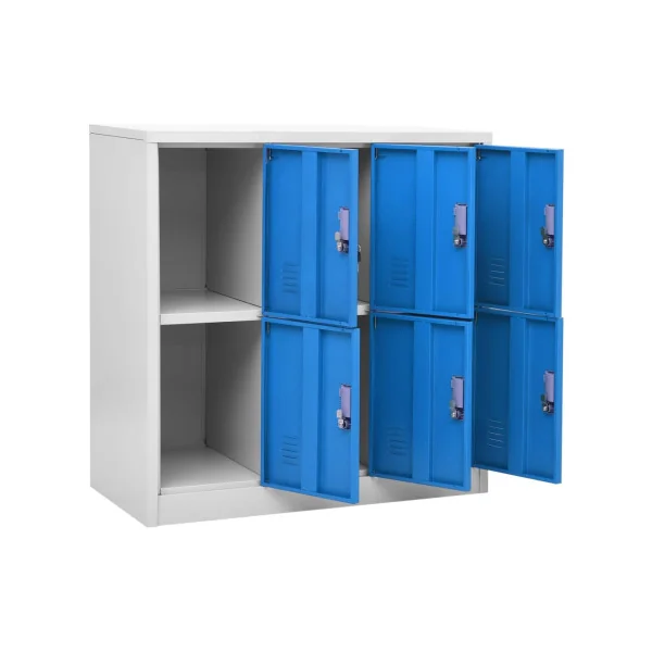 Casier Vestiaire Armoire en Acier 6 Compartiments Armoire Métallique