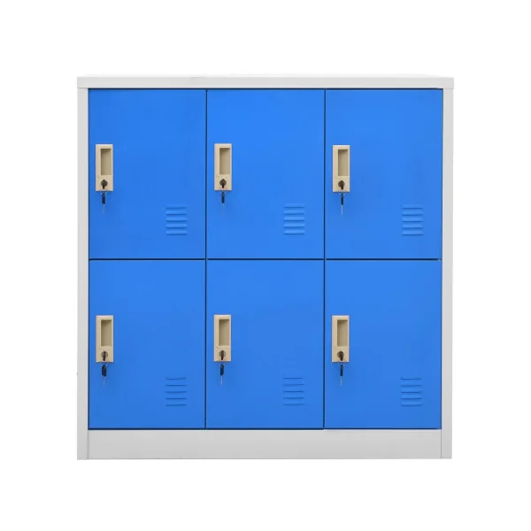 Casier Vestiaire Armoire en Acier 6 Compartiments Armoire Métallique