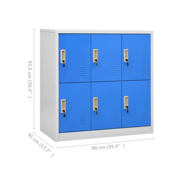 Casier Vestiaire Armoire en Acier 6 Compartiments Armoire Métallique
