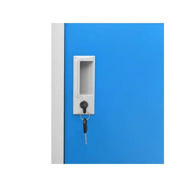 Casier Vestiaire Bleu Armoire en Acier 4 Compartiments Armoire Métallique
