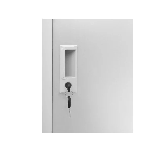 Casier Vestiaire Gris Clair Armoire en Acier 4 Compartiments Armoire Métallique