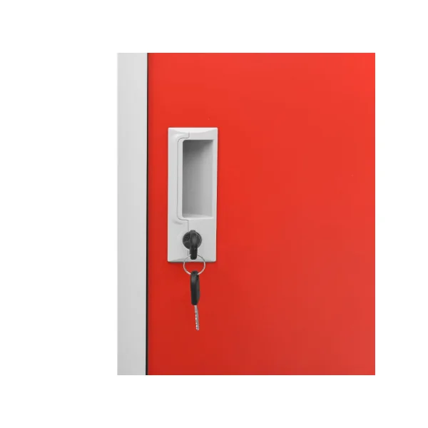 Casier Vestiaire Rouge Armoire en Acier 4 Compartiments Armoire Métallique