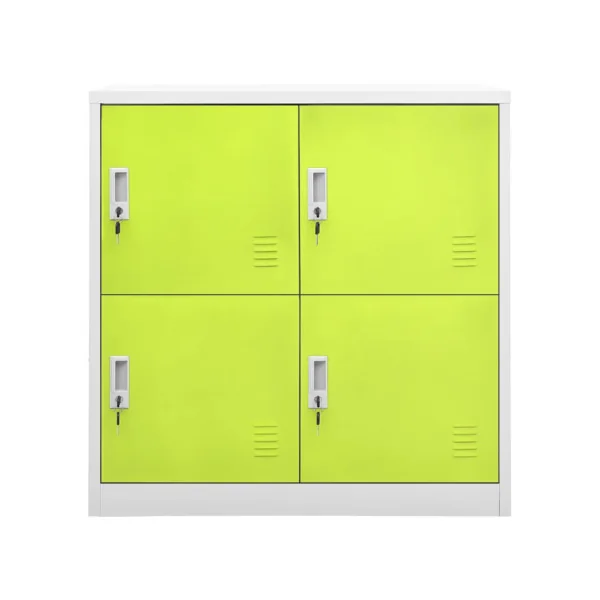 Casier Vestiaire Vert Armoire en Acier 4 Compartiments Armoire Métallique