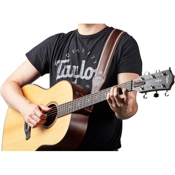 Century 2.5inc. Embroidered Leather Guitar Strap #4108-25 - Cordovan/Cream/Cordovan