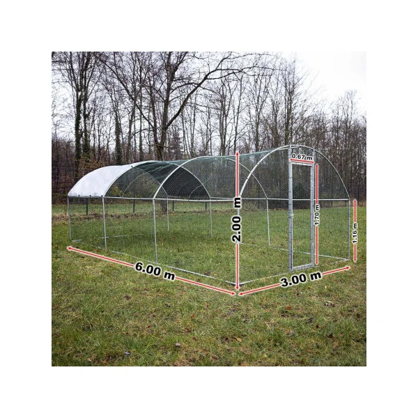 Chatière Dôme Enclos Parc Chat Arrondi 6x3x2m 18m² Enclos Grillagé