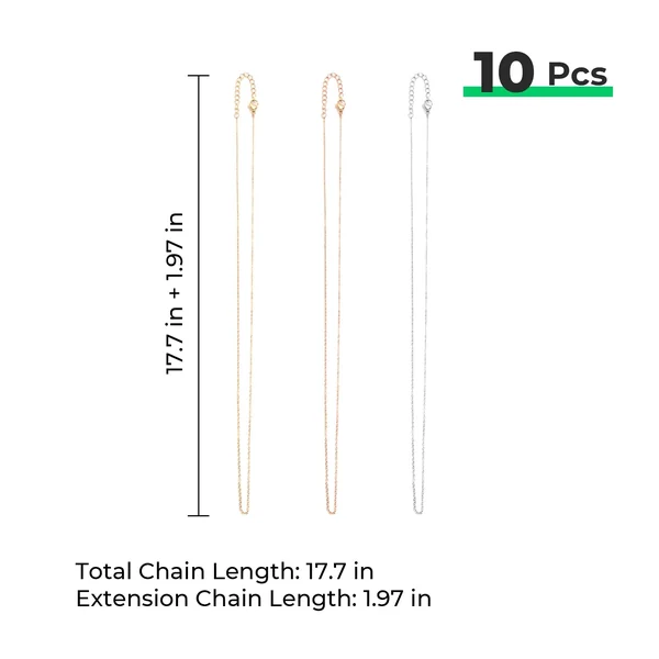 Chaînes en acier inoxydable doré (10 pièces)